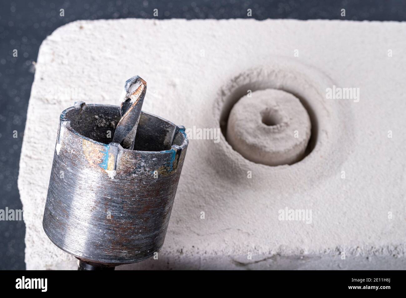 Drilling large diameter holes in brick. Holes for mounting electrical