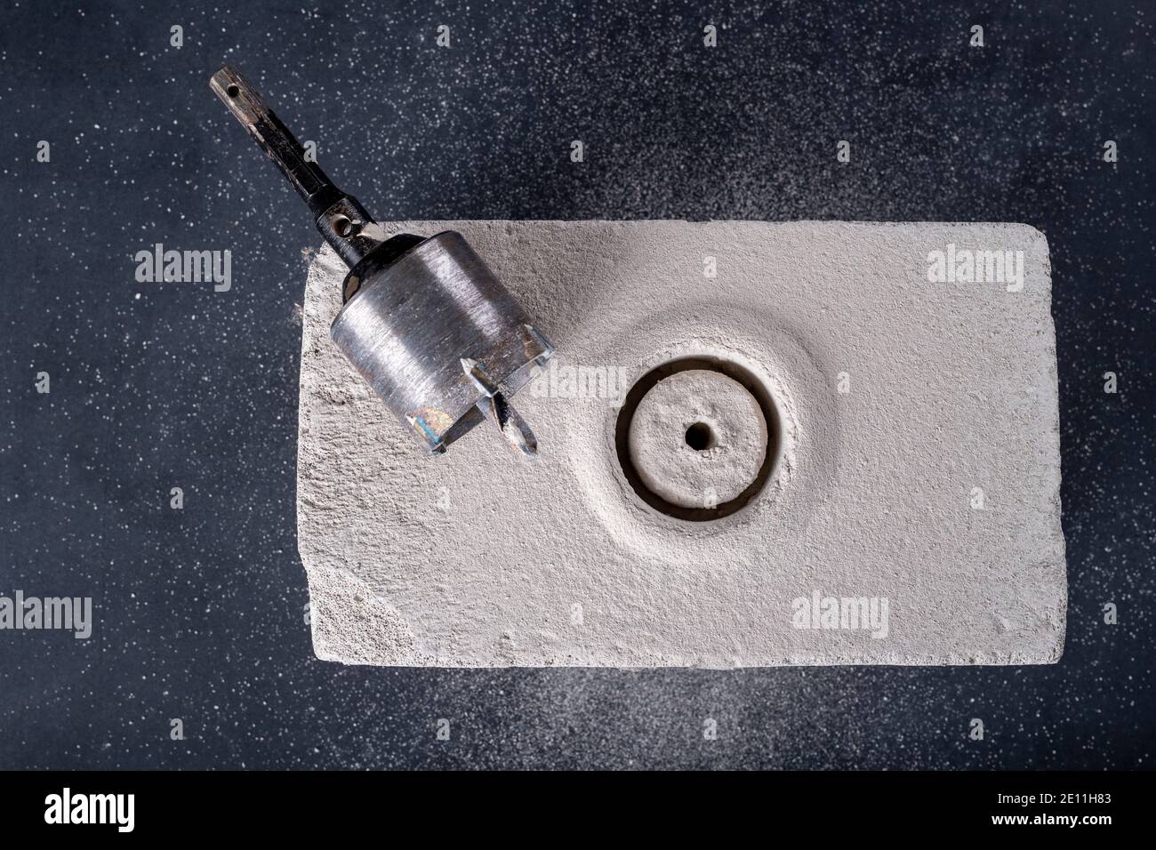 Drilling large diameter holes in brick. Holes for mounting electrical