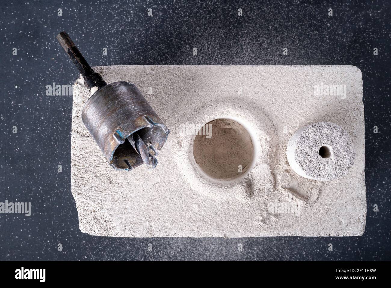 Drilling large diameter holes in brick. Holes for mounting electrical