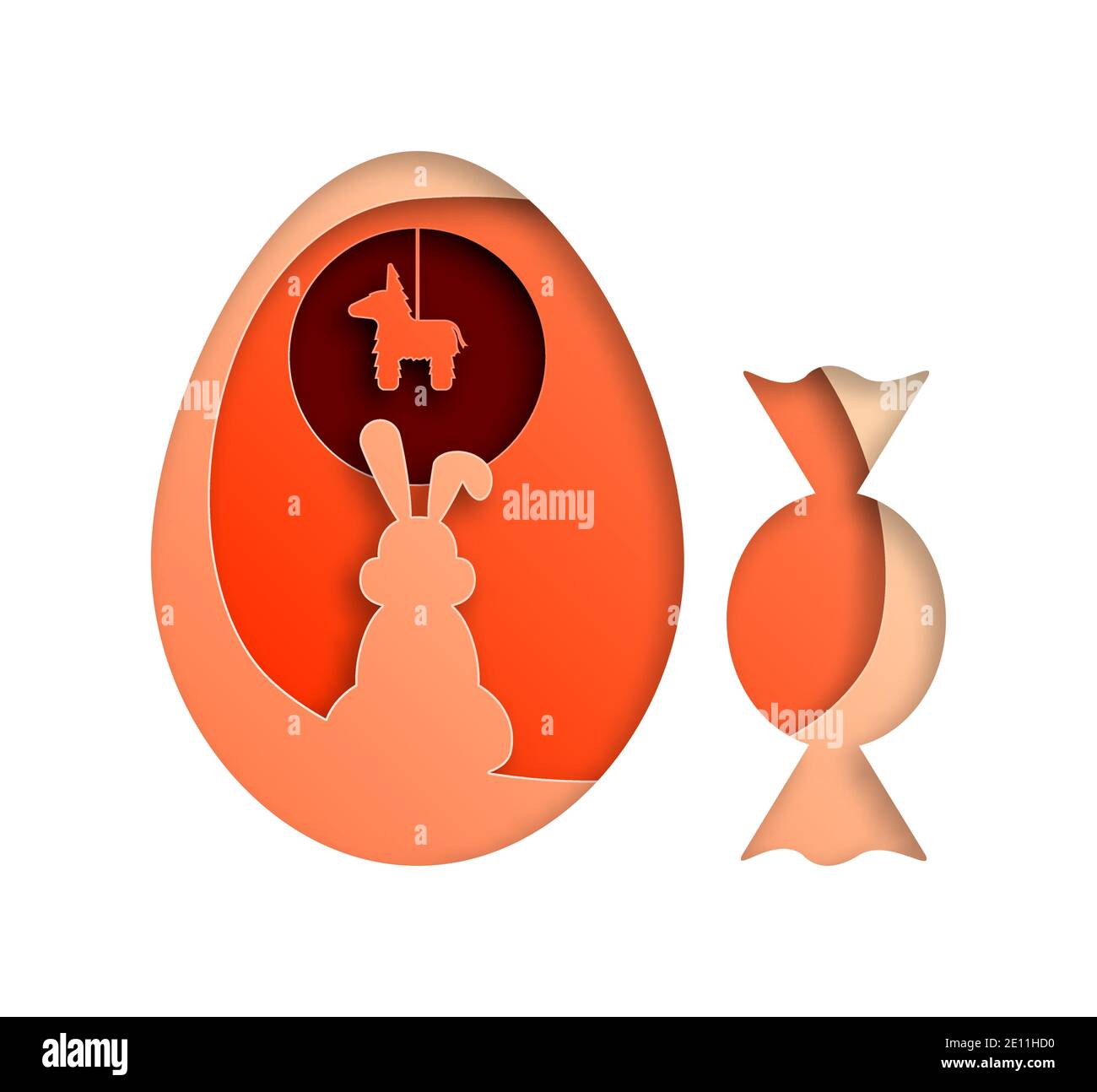 Vector easter in paper art style Stock Vector