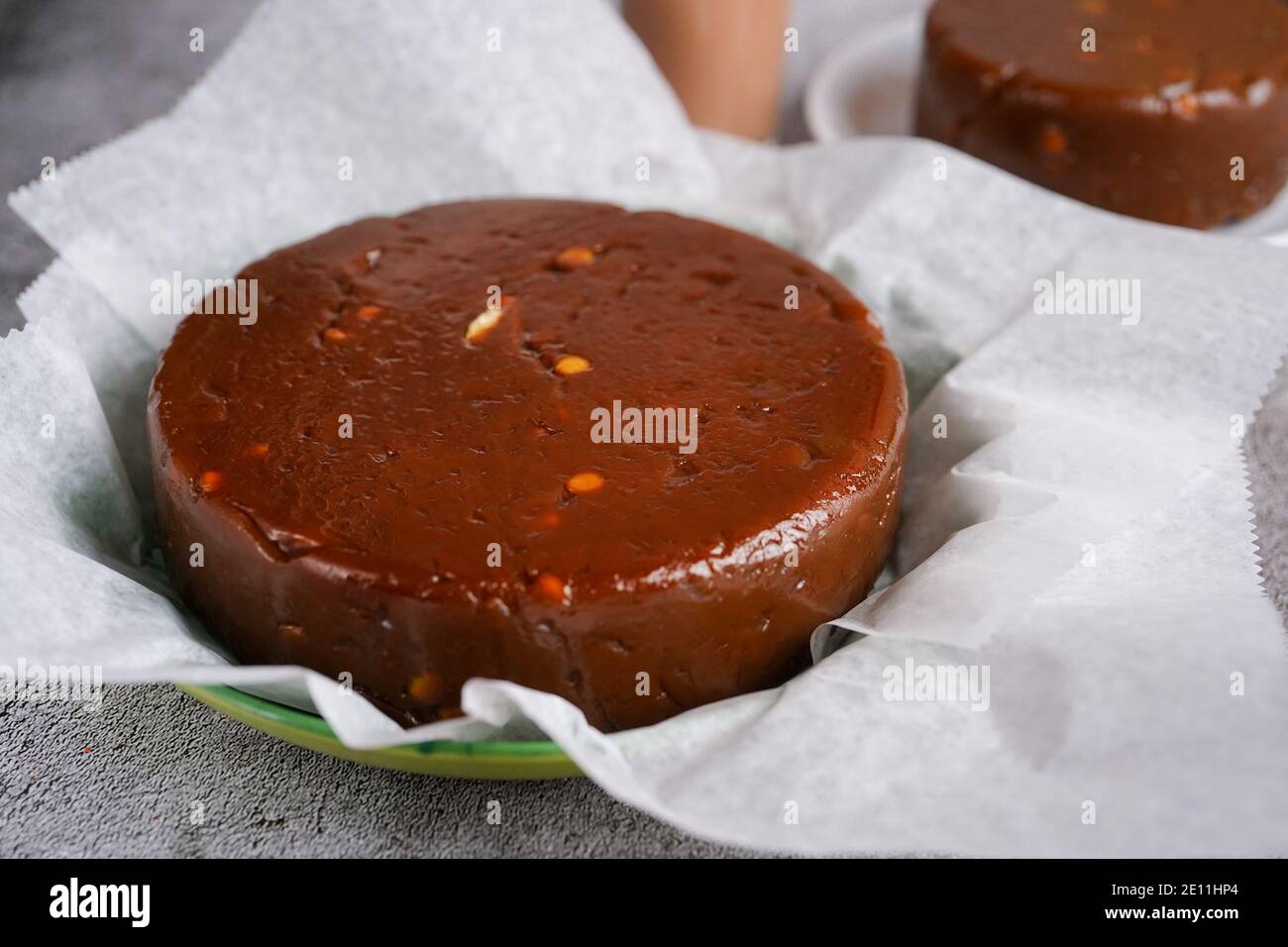 BlackKinnathappam / Kannur Malabar special snack with rice flour jaggery and channa Daal Stock Photo