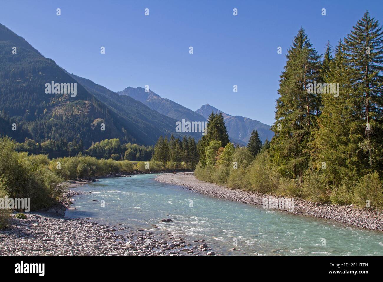 The Imposing Broad River Valley Of The Lech In Tyrol Was Designated Natuschutzgebiet And Is Called Naturpark Tiroler Lech Stock Photo