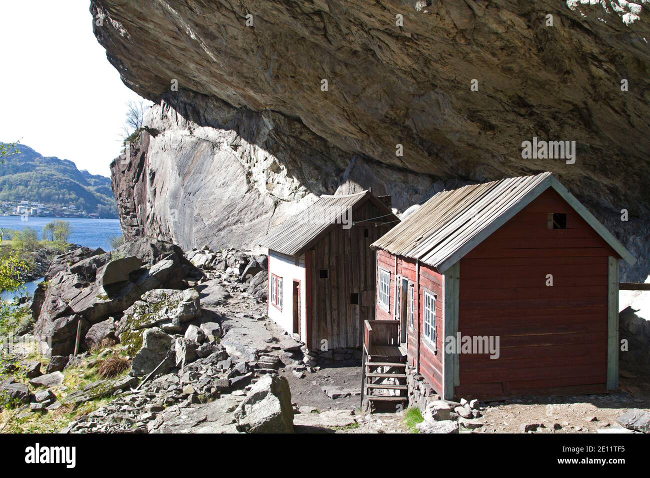 Helleren - These Rock Houses Are Absolutely Rainproof Even Without A Roof Stock Photo