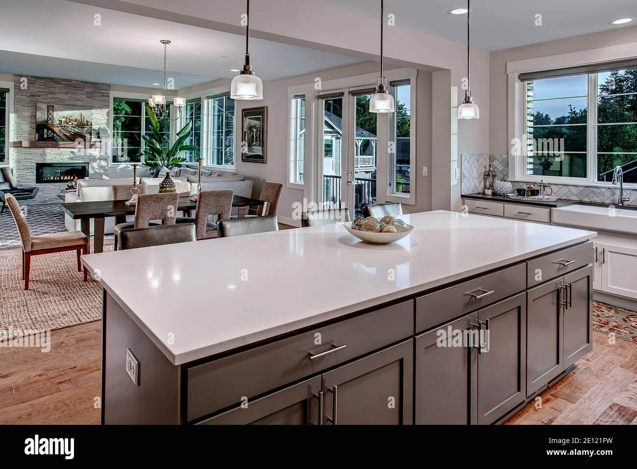 Kitchen in Luxury Home Stock Photo