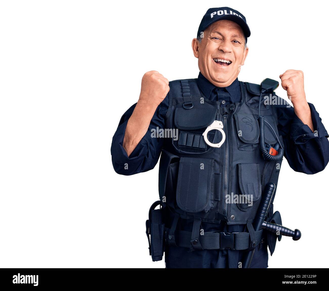 Police Cheering Happy security guard cheering hi-res stock photography and images - Alamy