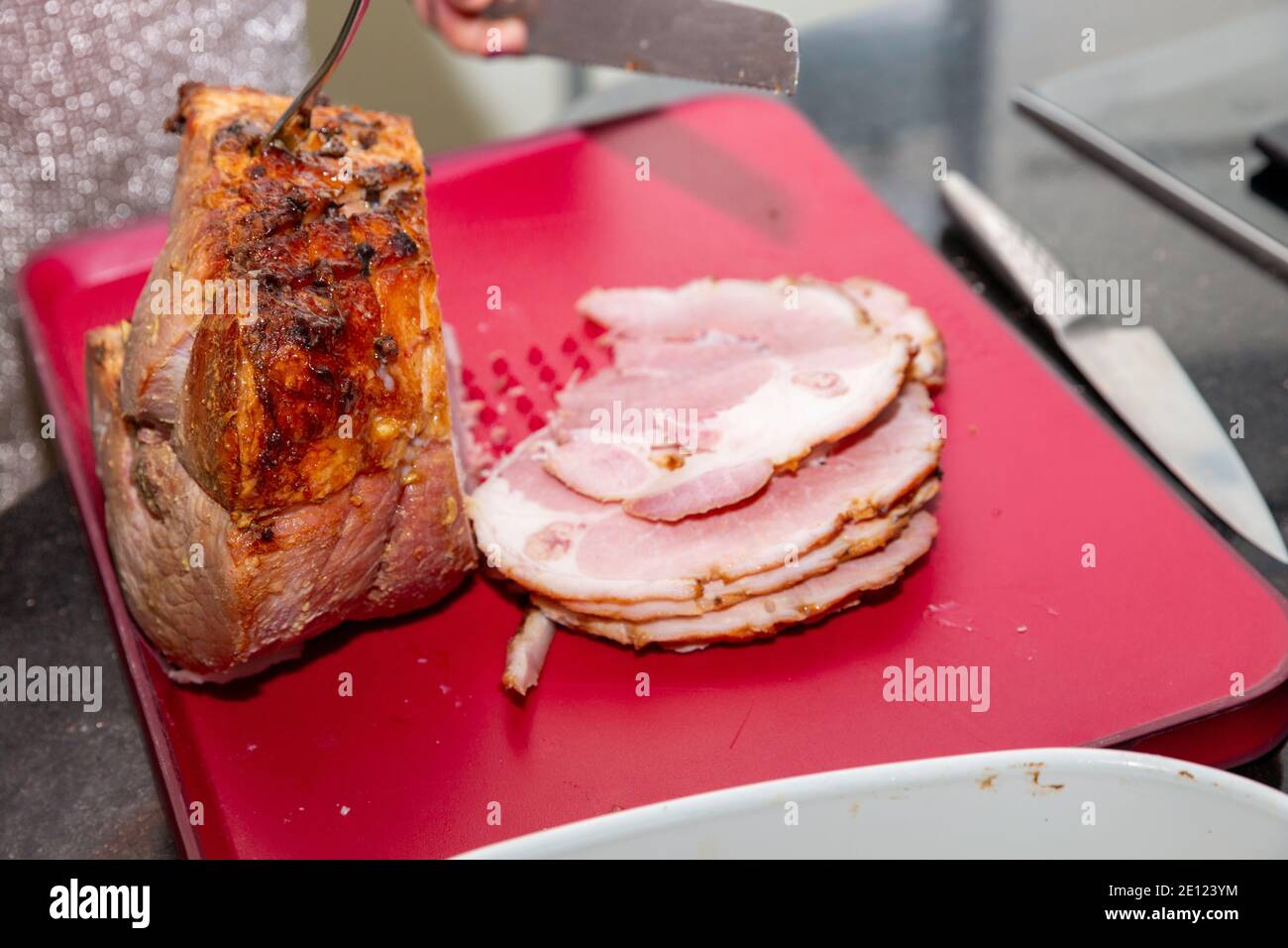 Roast ham joint Stock Photo Alamy