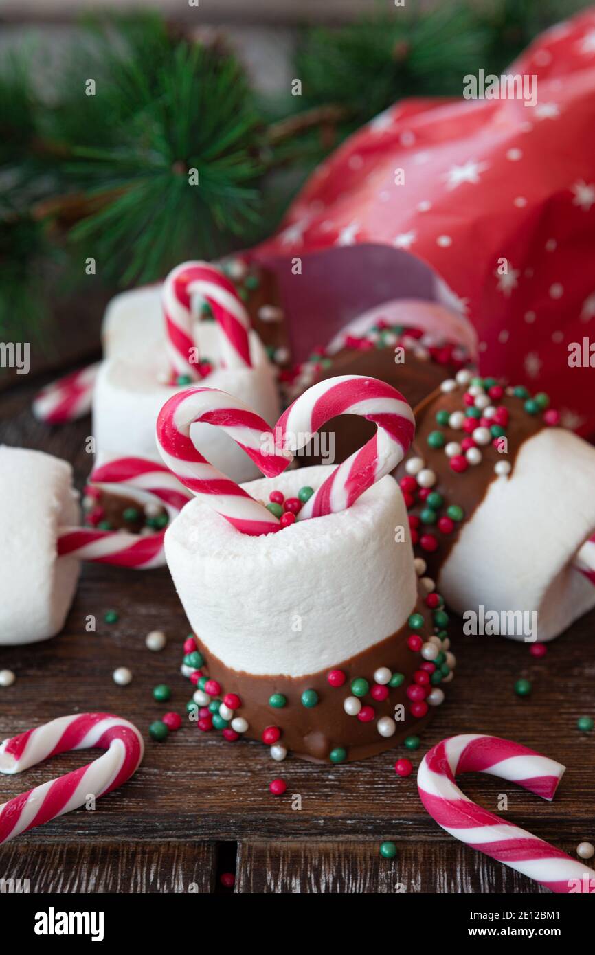 Christmas Marshmallows Stock Photo