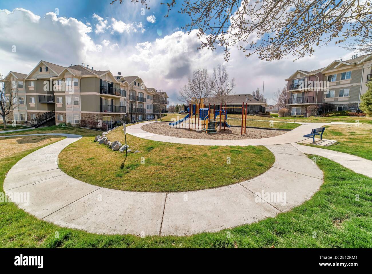 Curated visual reference: Visual Reference: Neighborhood Apartments Park On Hi Res Stock Photography And Images