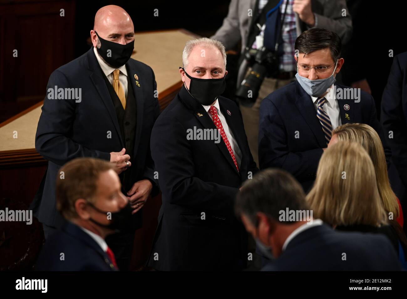 United States House Minority Whip Steve Scalise (Republican of Louisiana), center, attends the opening day of the 117th Congress at the U.S. Capitol in Washington, DC on January 03, 2021.Credit: Bill O'Leary/Pool via CNP /MediaPunch Stock Photo