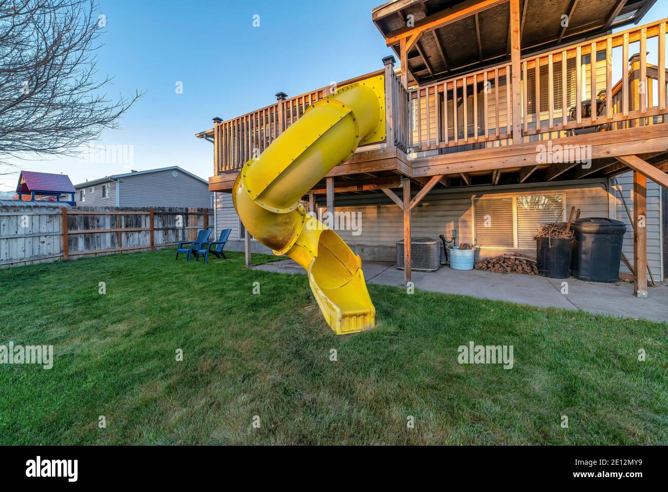 Bright yellow slide stairs hi-res stock photography and images - Alamy