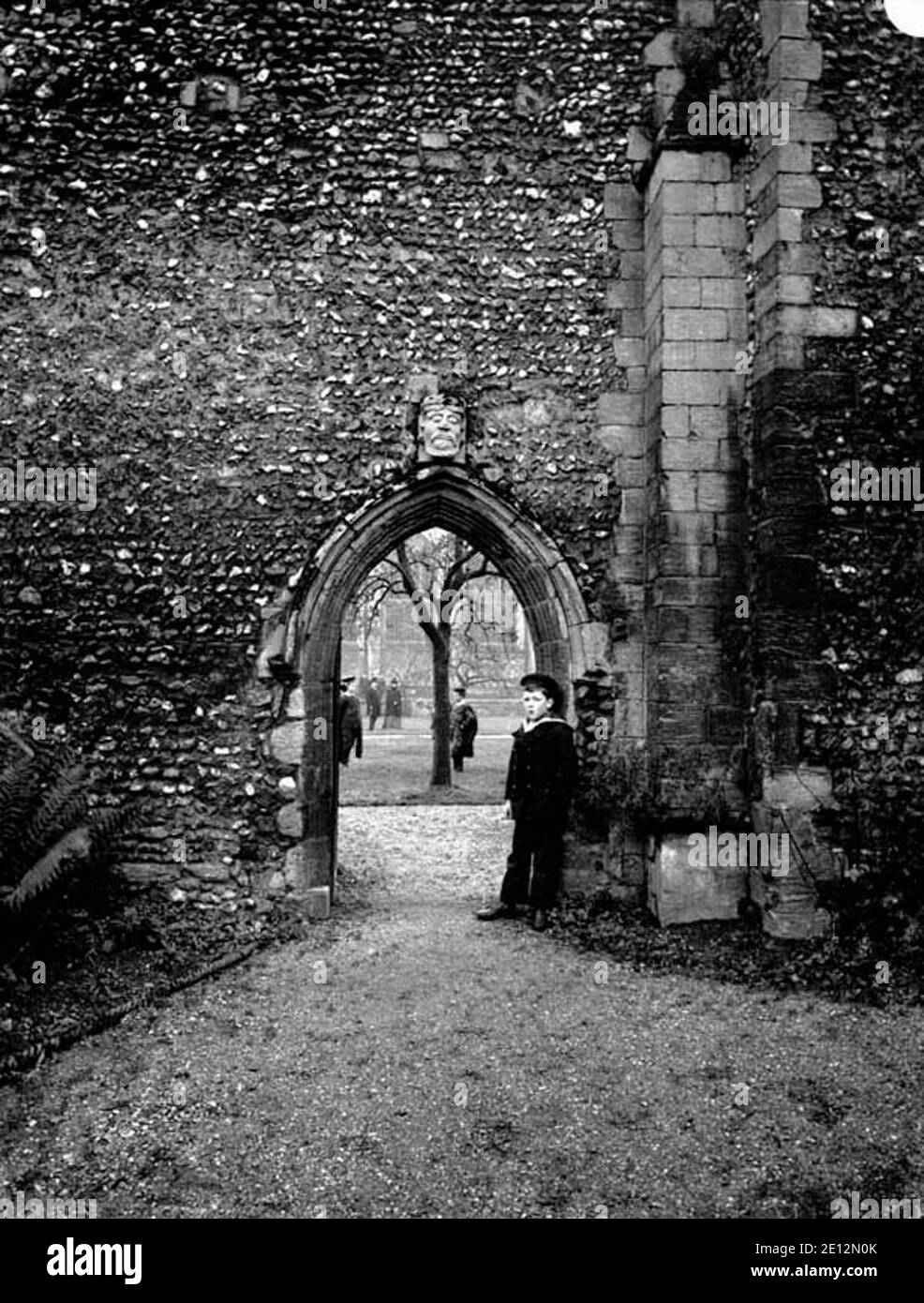 View of gate, Bury St Edmunds Abbey, c. 1920 Stock Photo