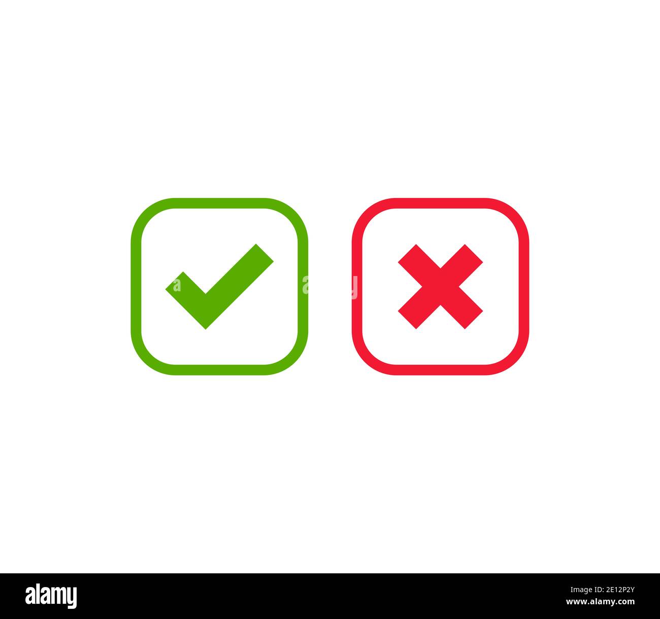 Check Mark And Cross Icons Green Check Mark And Red Cross Tick And Cross  Signs Approved And Rejected Symbol Vector Illustration Stock Illustration -  Download Image Now - iStock