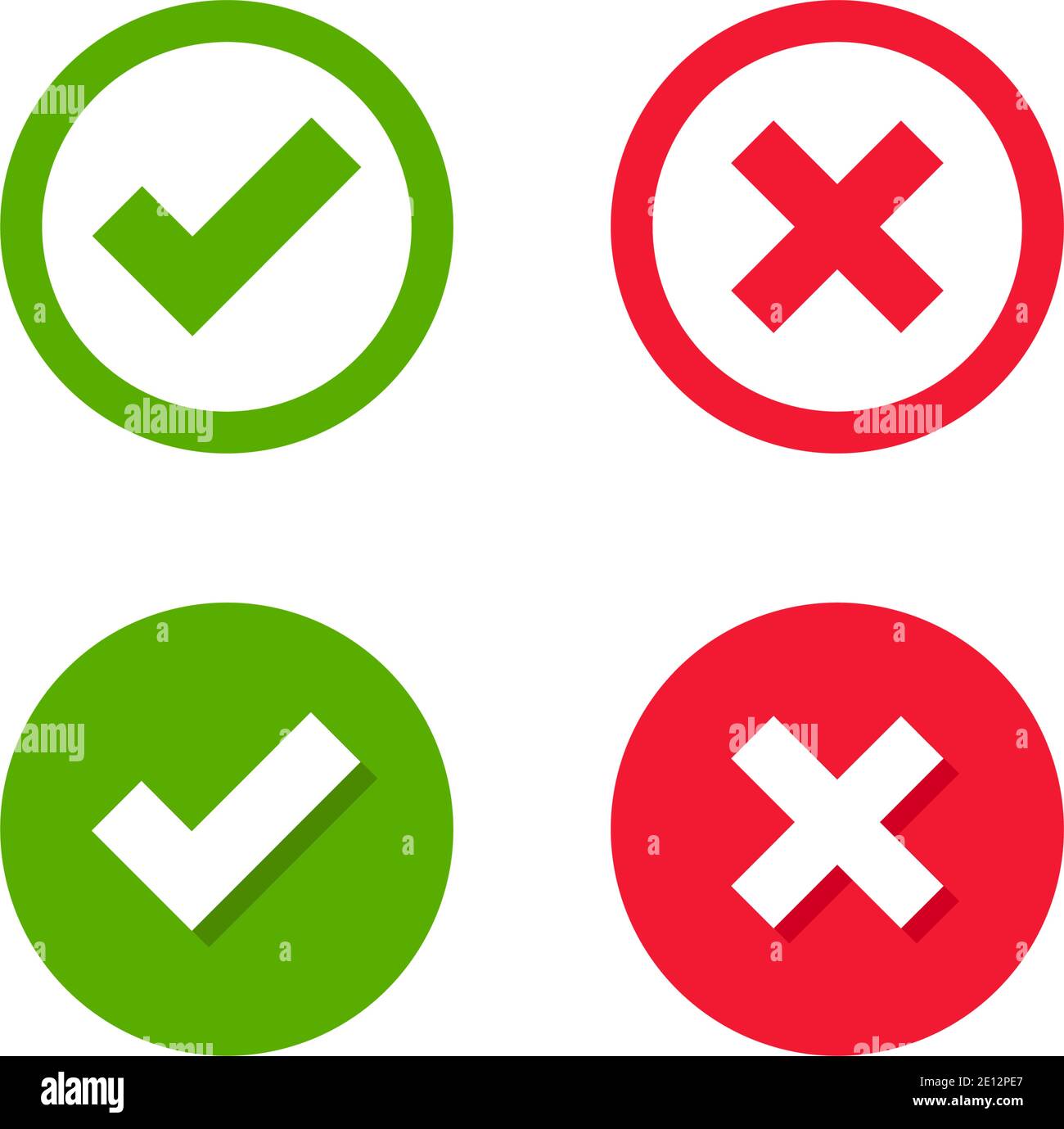 Check Mark And Cross Mark Isolated Vector Stock Illustration - Download  Image Now - Cross Shape, Asking, Business - iStock