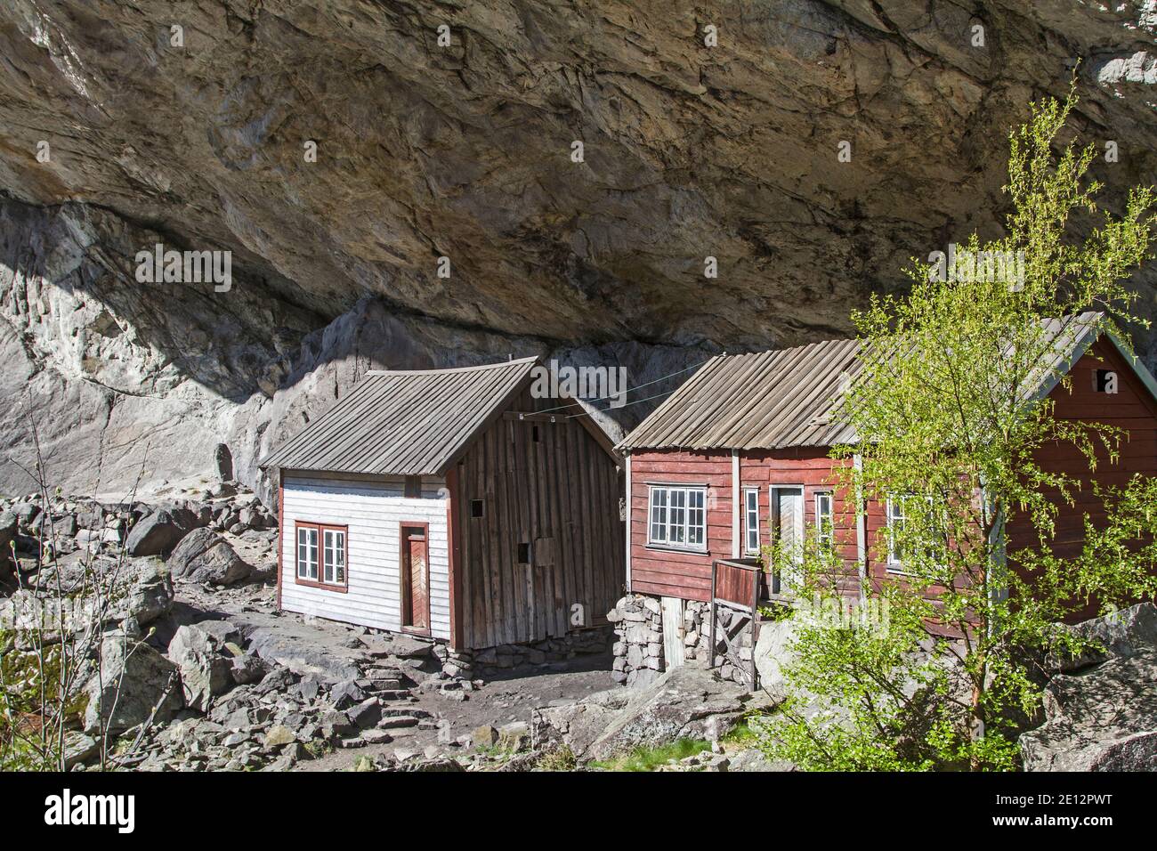 Helleren - Hese Rock Houses Are Absolutely Rainproof Even Without A Roof Stock Photo