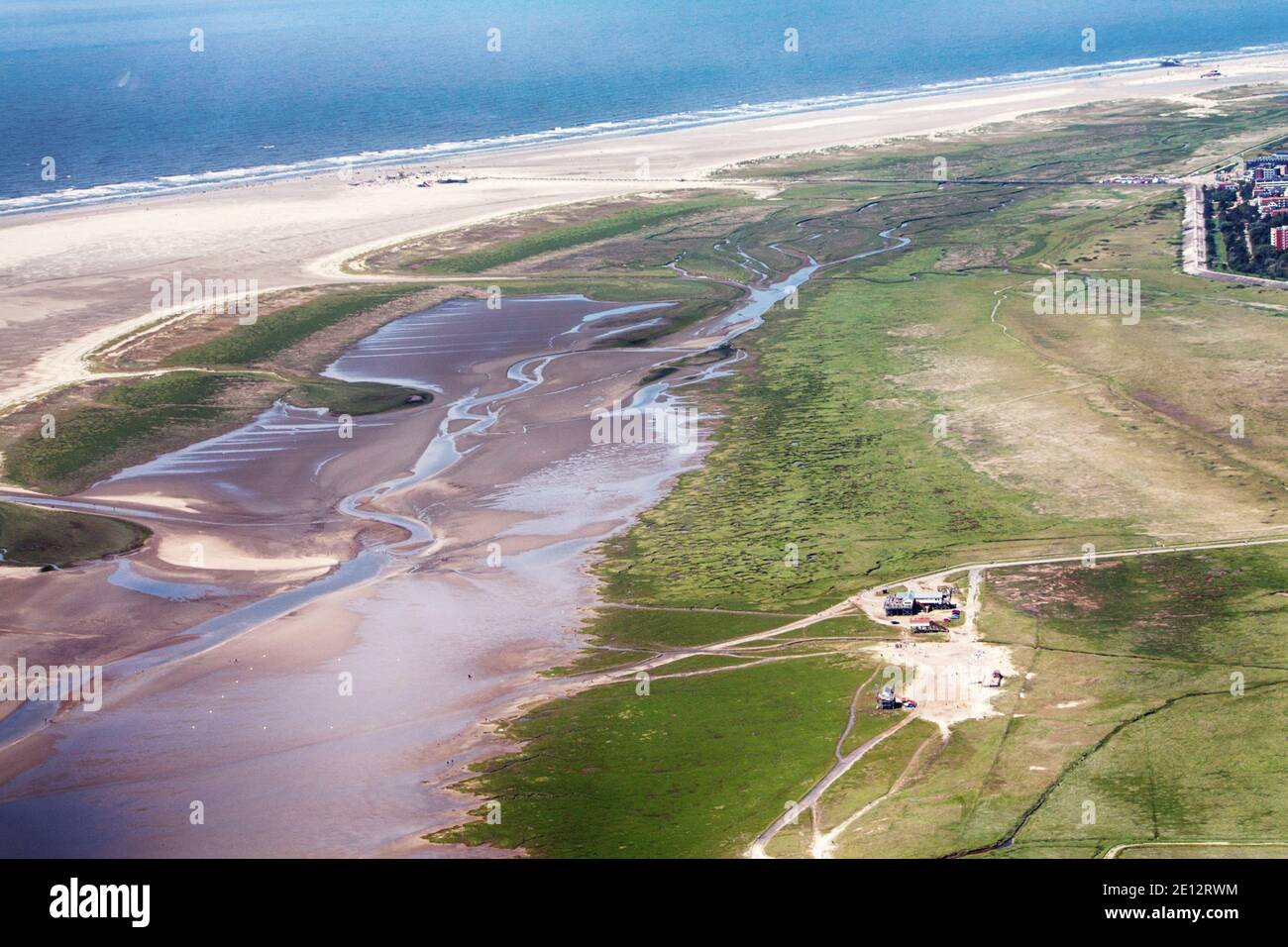 St. Peter-Ording, Aerial Photo Of The Schleswig-Holstein Wadden Sea National Park In Germany Stock Photo