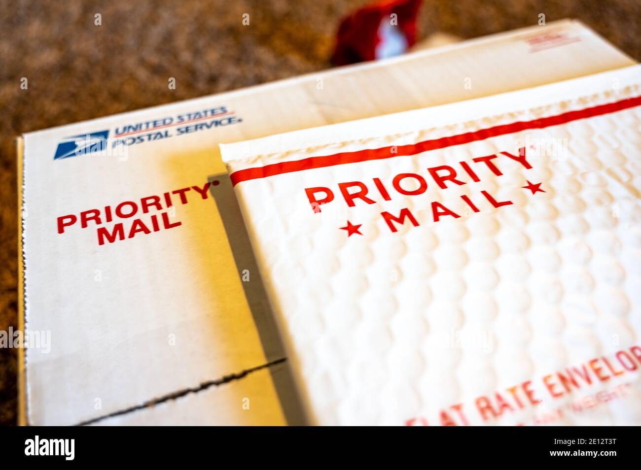 White packaging material for shipping goods Stock Photo Alamy