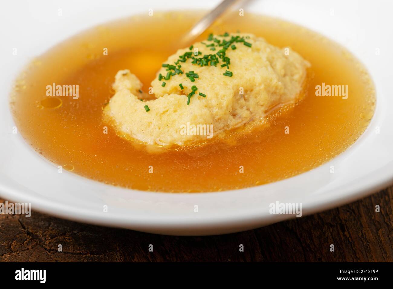 Soup With Semolina Dumpling Stock Photo