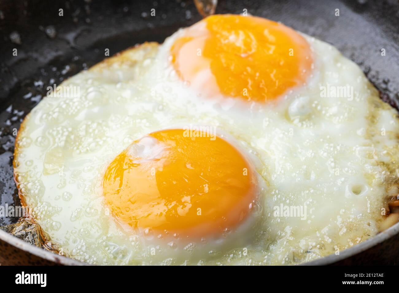 Sunny Side Up Eggs Stock Photo