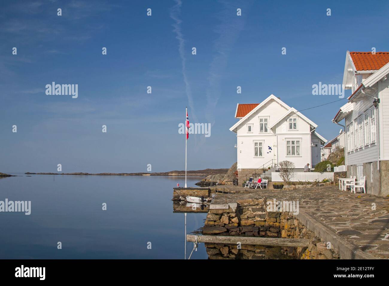 Loshavn - The Small Idyllic Village With Its White Wooden Houses Is Always Worth A Visit Stock Photo