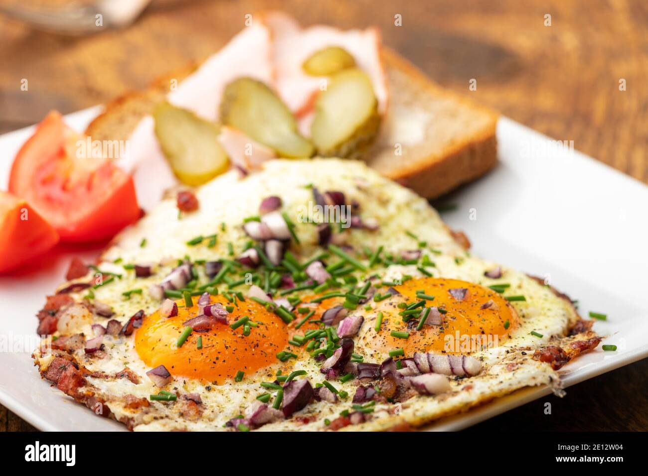 Sunny Side Up Eggs Stock Photo