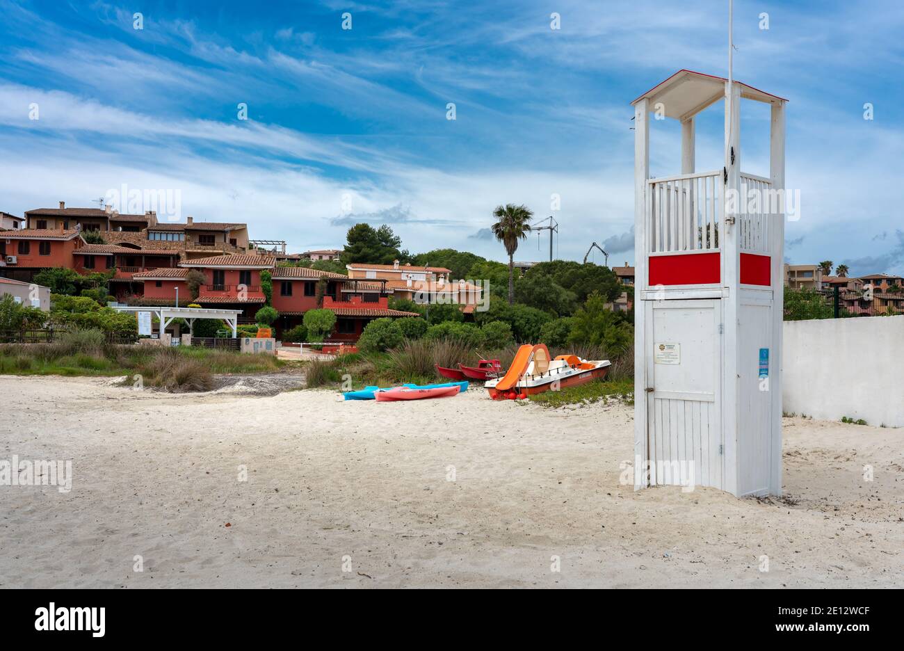 Tower For The Lifeguard On The Beach In Sardinia Stock Photo