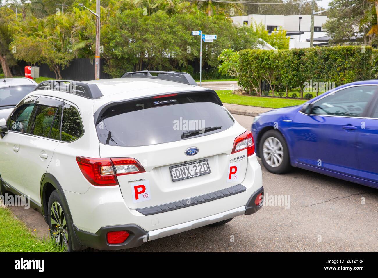 Australia P plate provisional learner drive with so called red P's, Sydney, NSW,Australia Stock Photo
