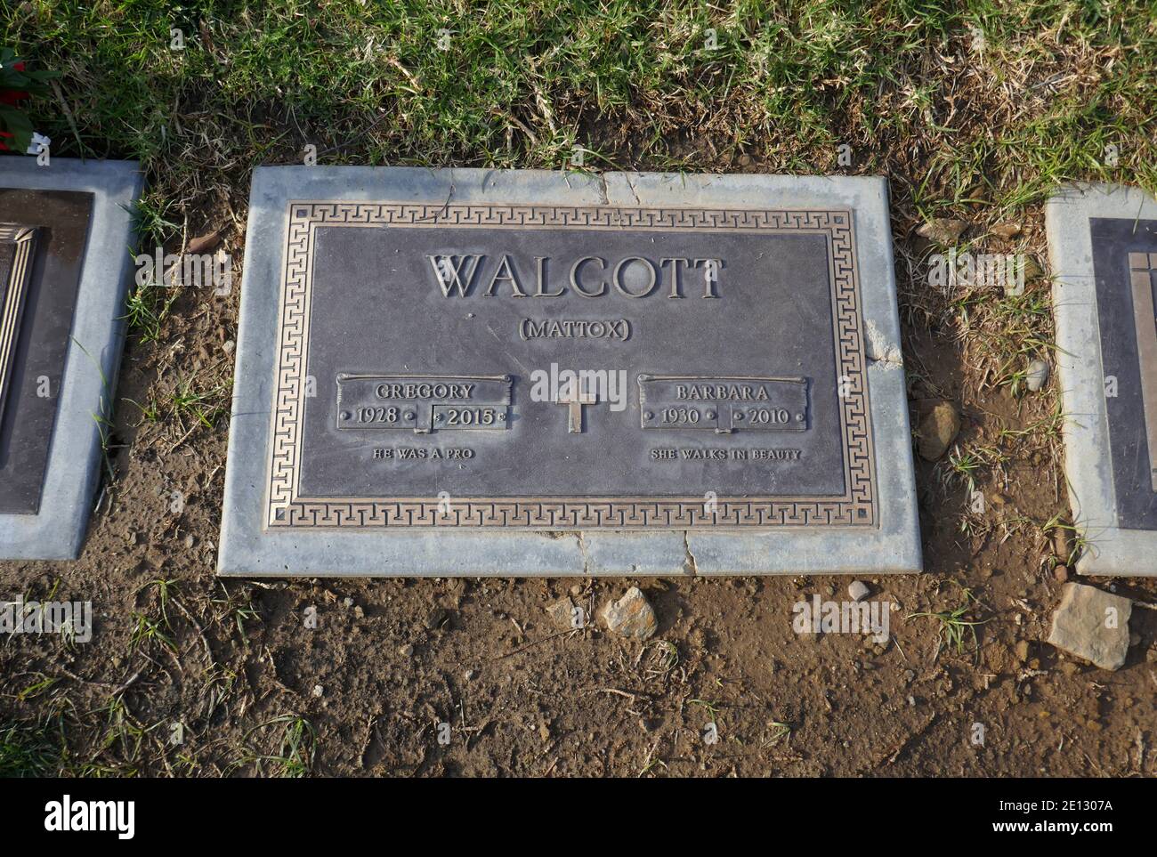 Chatsworth, California, USA 3rd January 2021 A general view of atmosphere of actor Gregory Walcott's Grave at Oakwood Memorial Park and Cemetery on January 3, 2021 in Chatsworth, California, USA. Photo by Barry King/Alamy Stock Photo Stock Photo