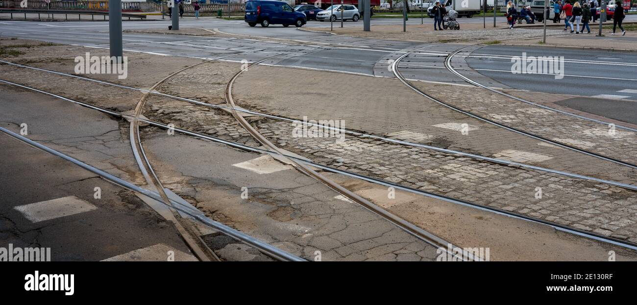 Road Damage On A Railway Track Stock Photo