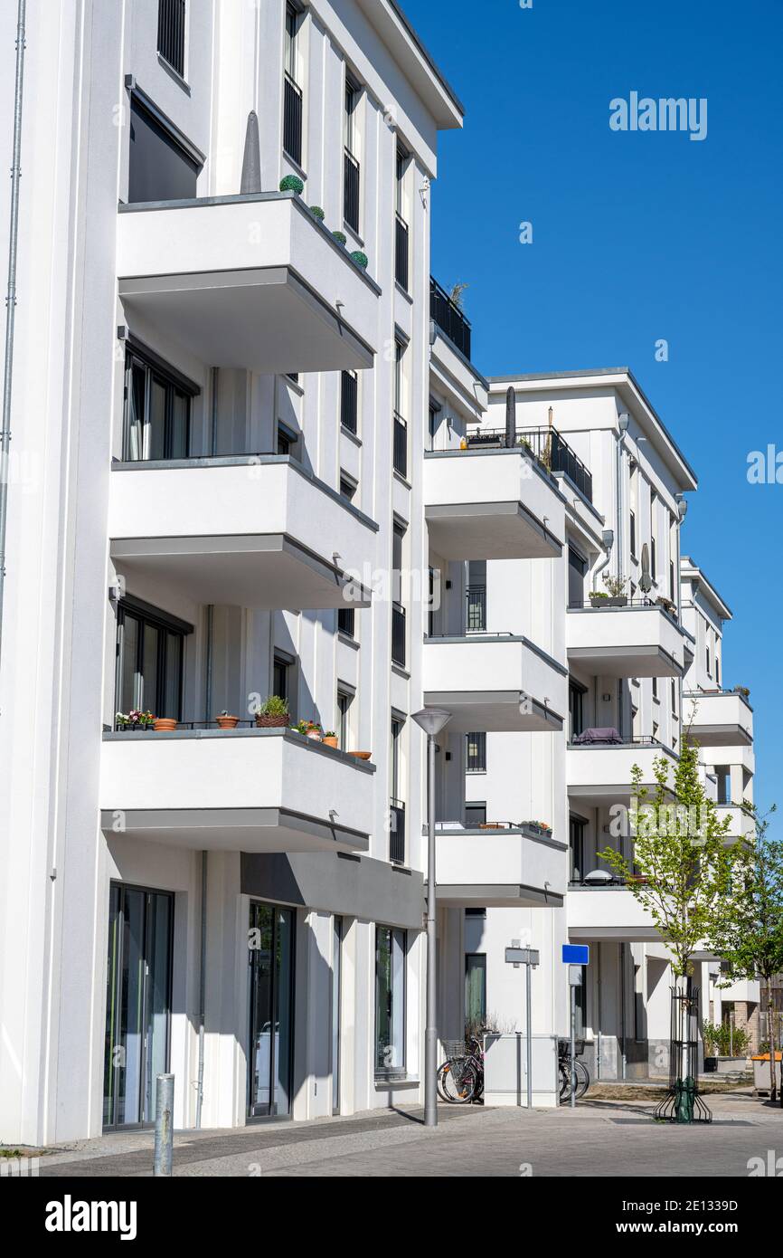 Modern white apartment houses in Berlin, Germany Stock Photo