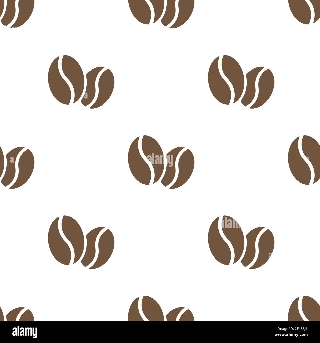 seamless pattern with coffee beans on white background. Flat vector ...
