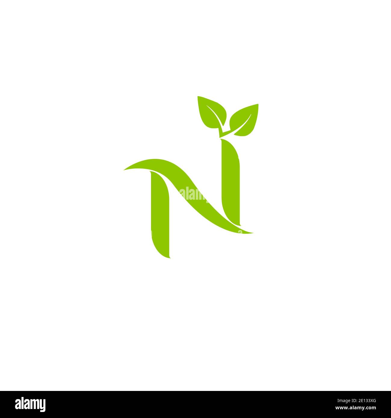 N nature logo design for nature and natural product. Stock Vector