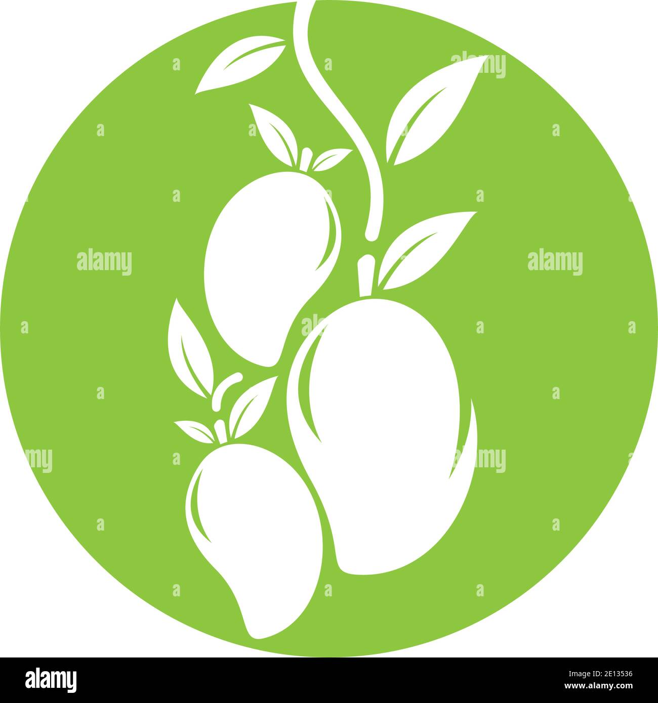 Mango in flat style. Mango vector logo. Mango icon Stock Vector Image