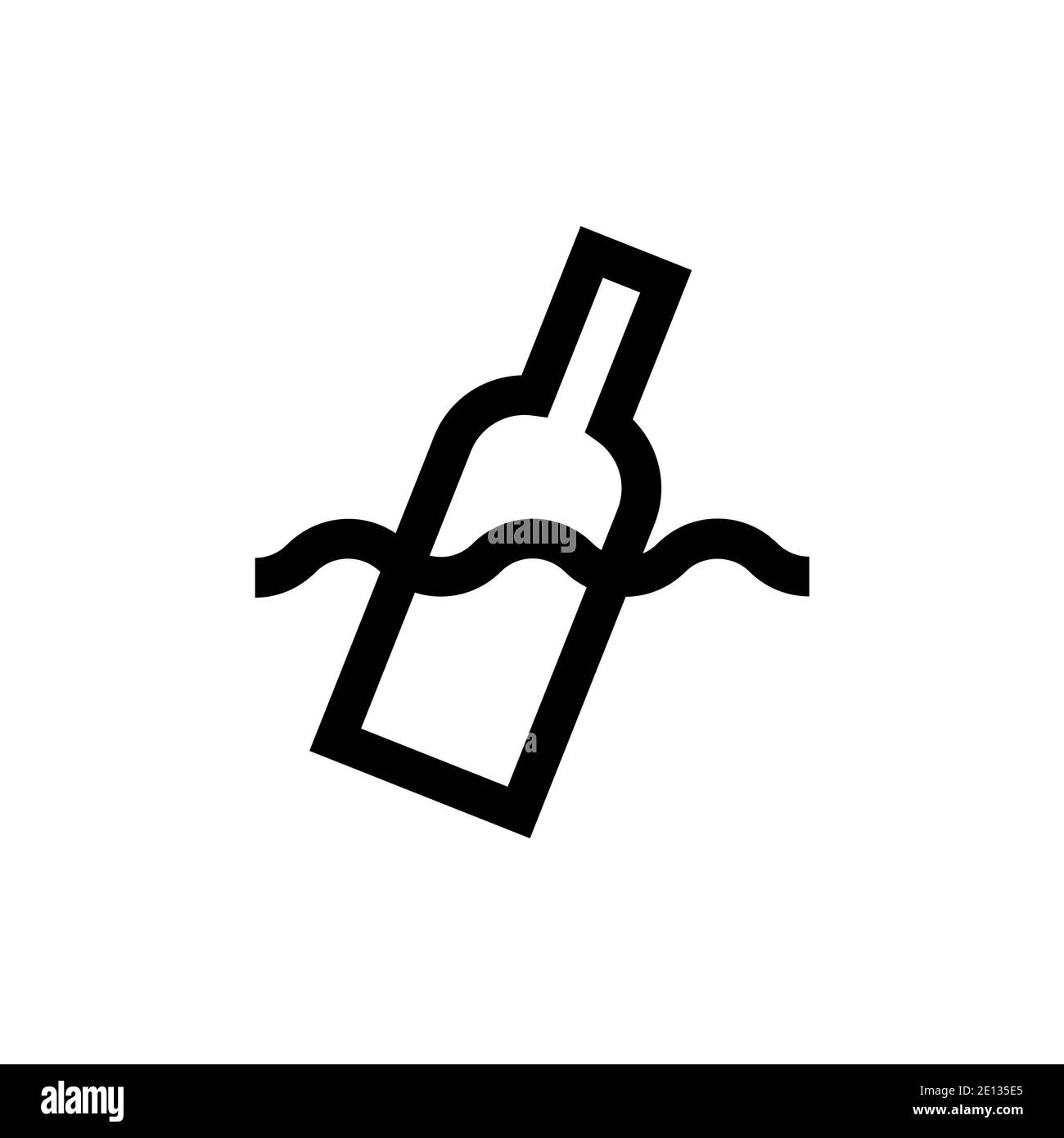Outline icon bottle in water isolated on white background. Vector ...
