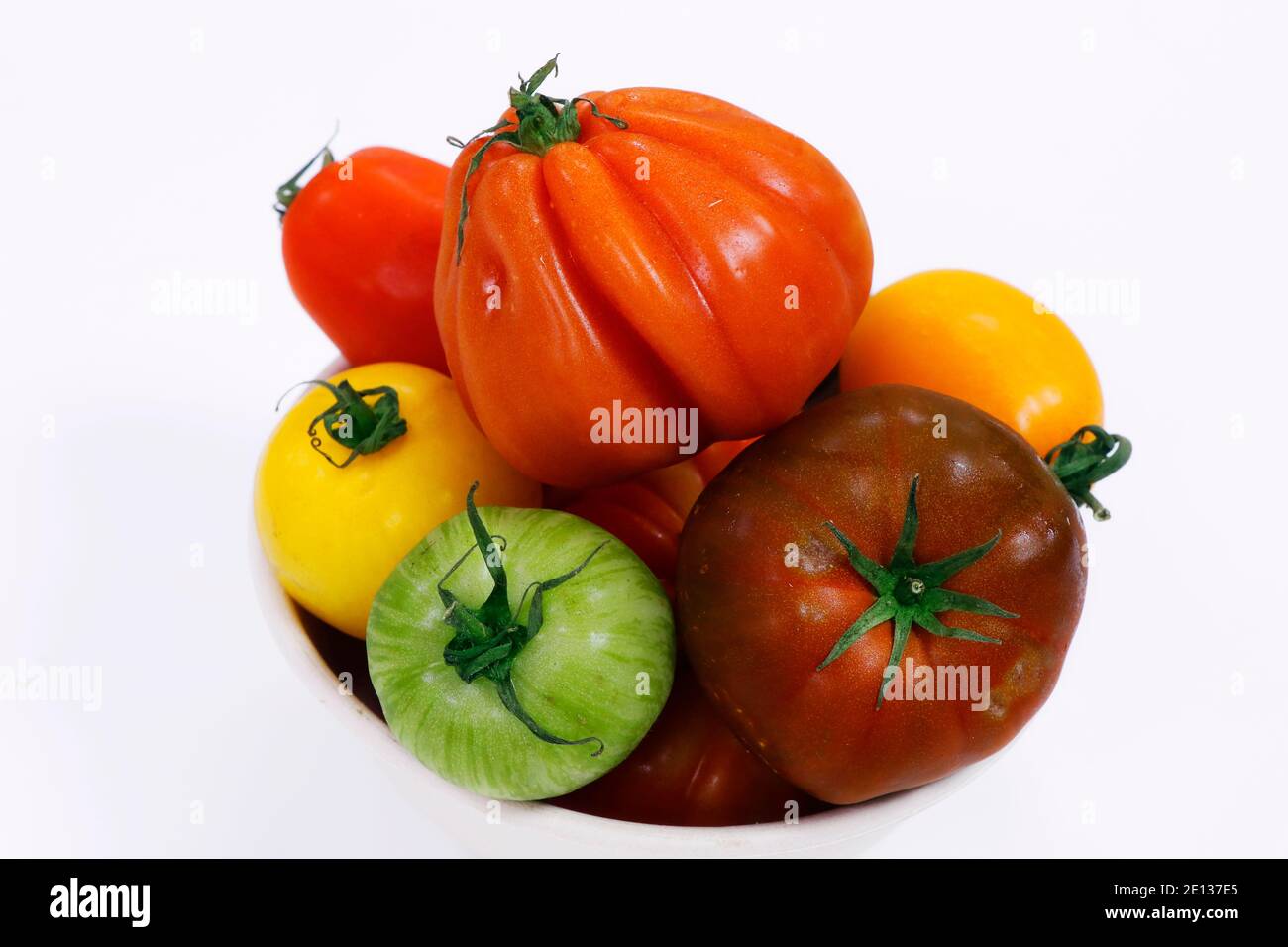 heirloom tomatoes also known as heritage tomatoes collection isolated ...