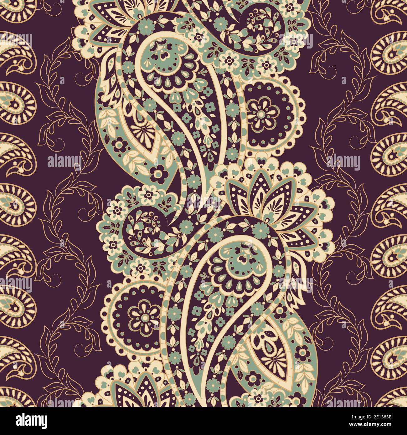Seamless Paisley pattern. Floral vector illustration Stock Vector Image ...