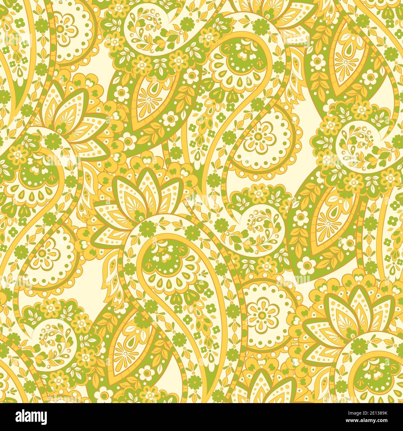 Seamless Paisley pattern. Floral vector illustration Stock Vector Image ...