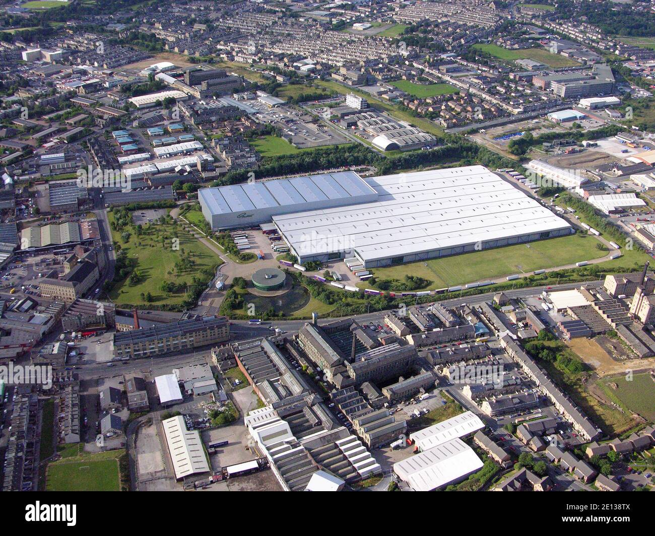 aerial view of the Freemans Grattan Holdings, Listerhills Warehouse in Bradford Stock Photo