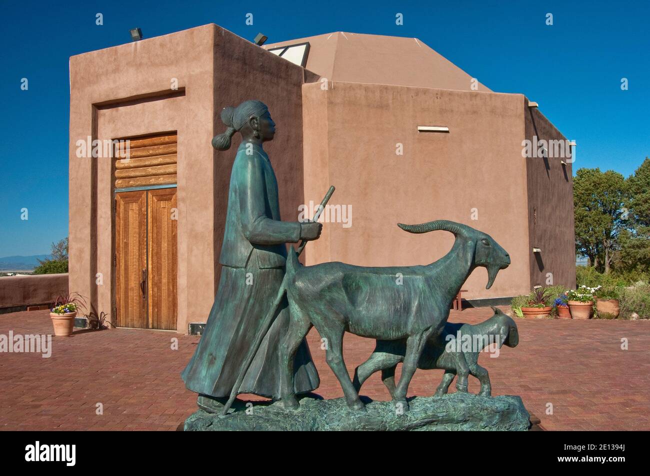 Heading Home, bronze sculpture by Allan Houser, Chiricahua Apache Native American, Wheelwright Museum of the American Indian, Santa Fe, New Mexico USA Stock Photo