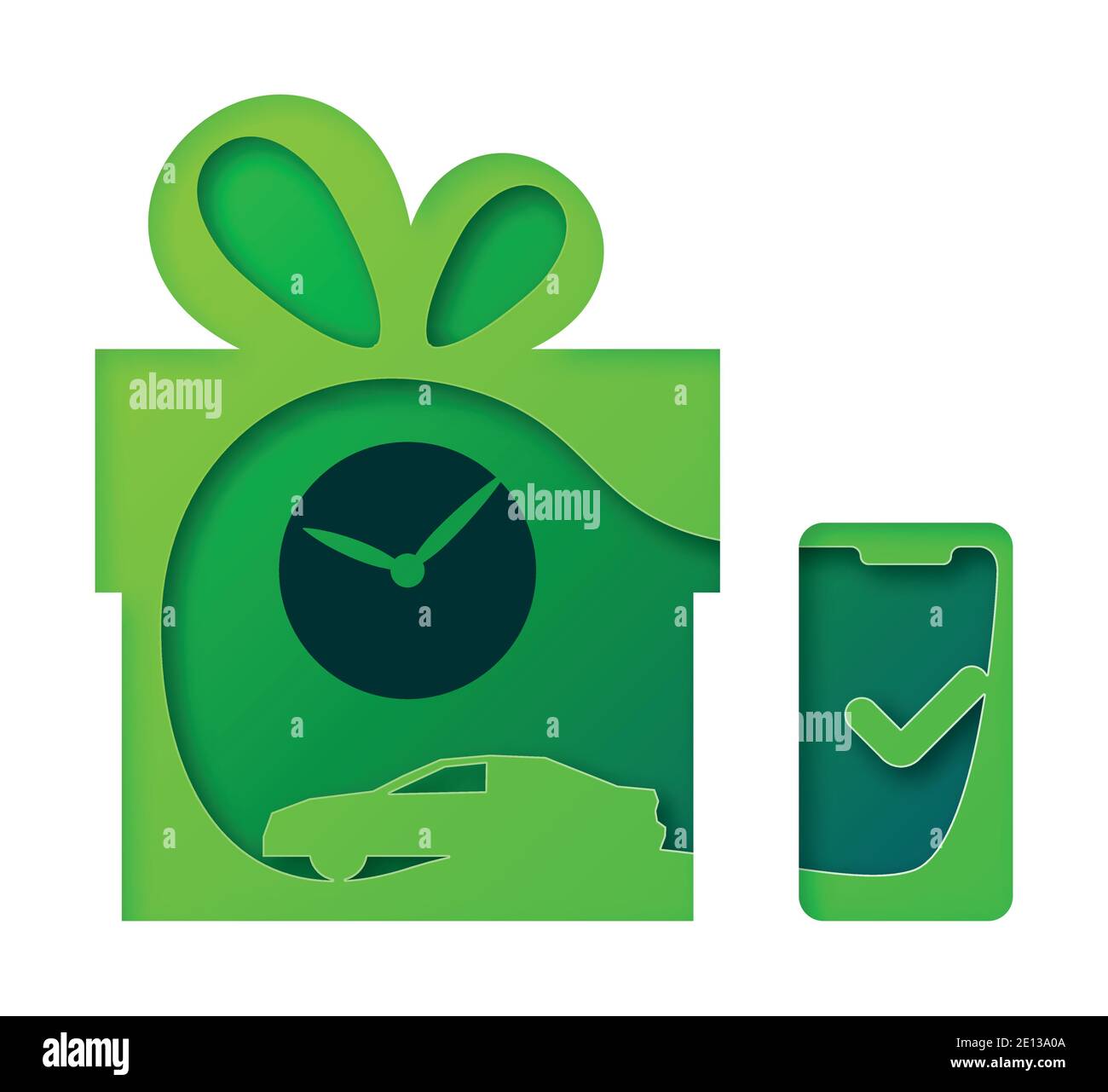 Vector delivery in paper art style Stock Vector