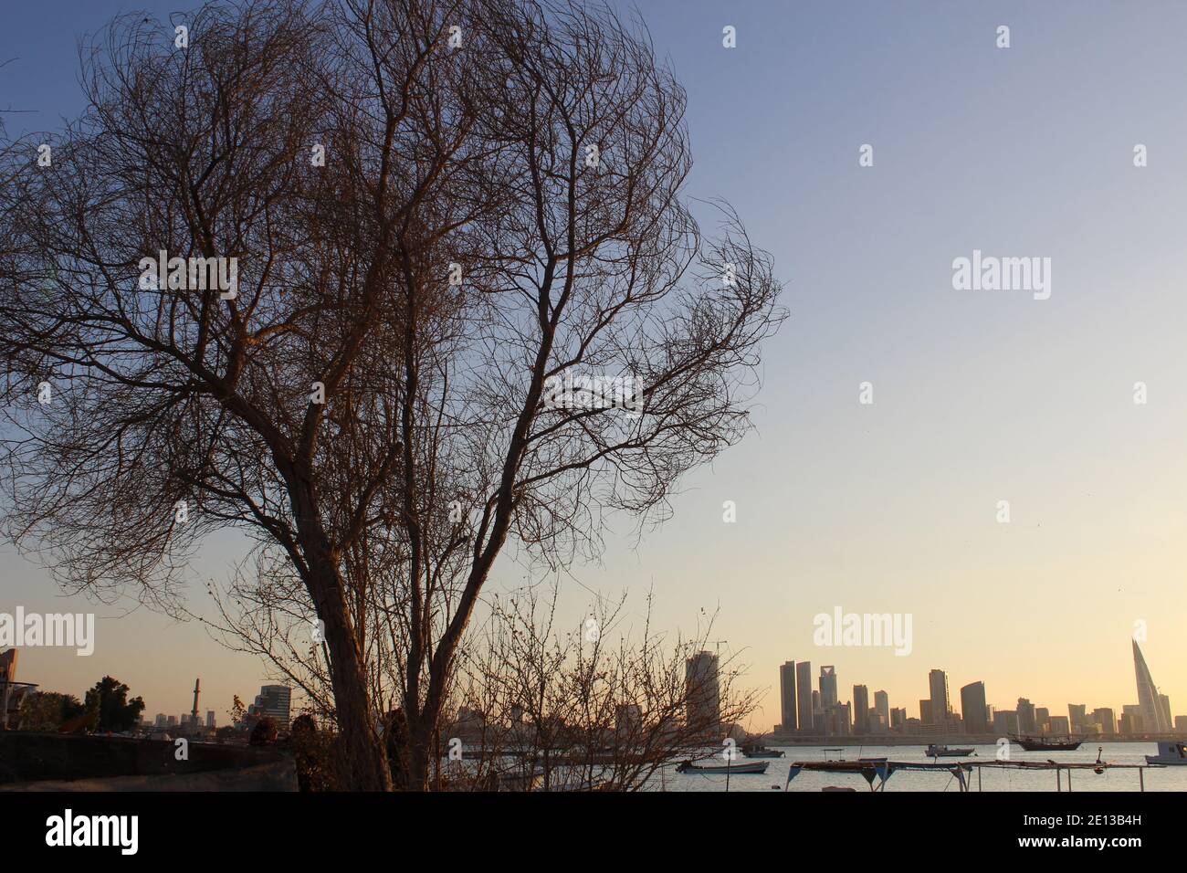 Manama Skyline Winter Stock Photo