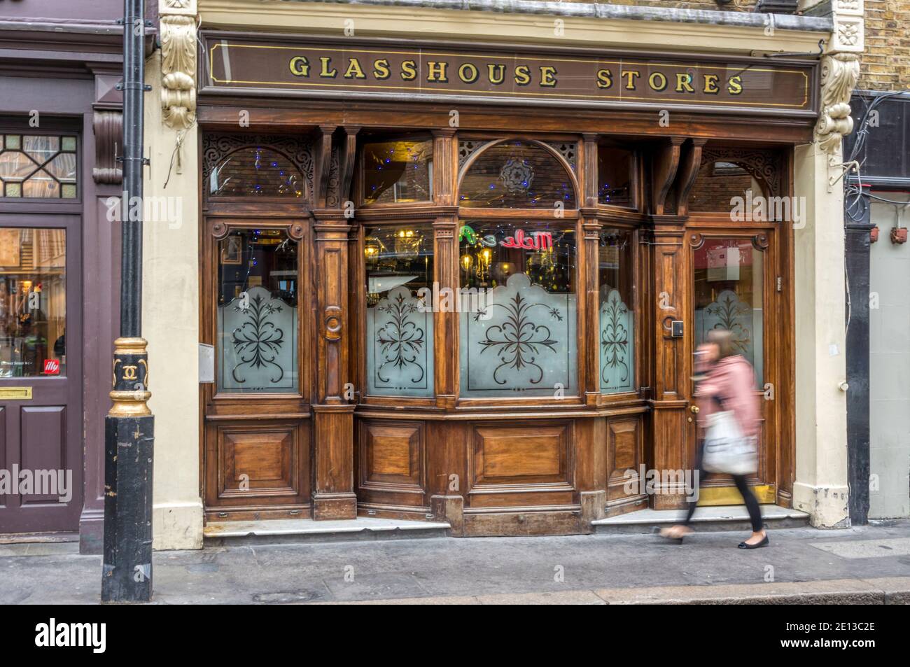 The Glasshouse Stores public house in Brewer Street, Soho. Stock Photo