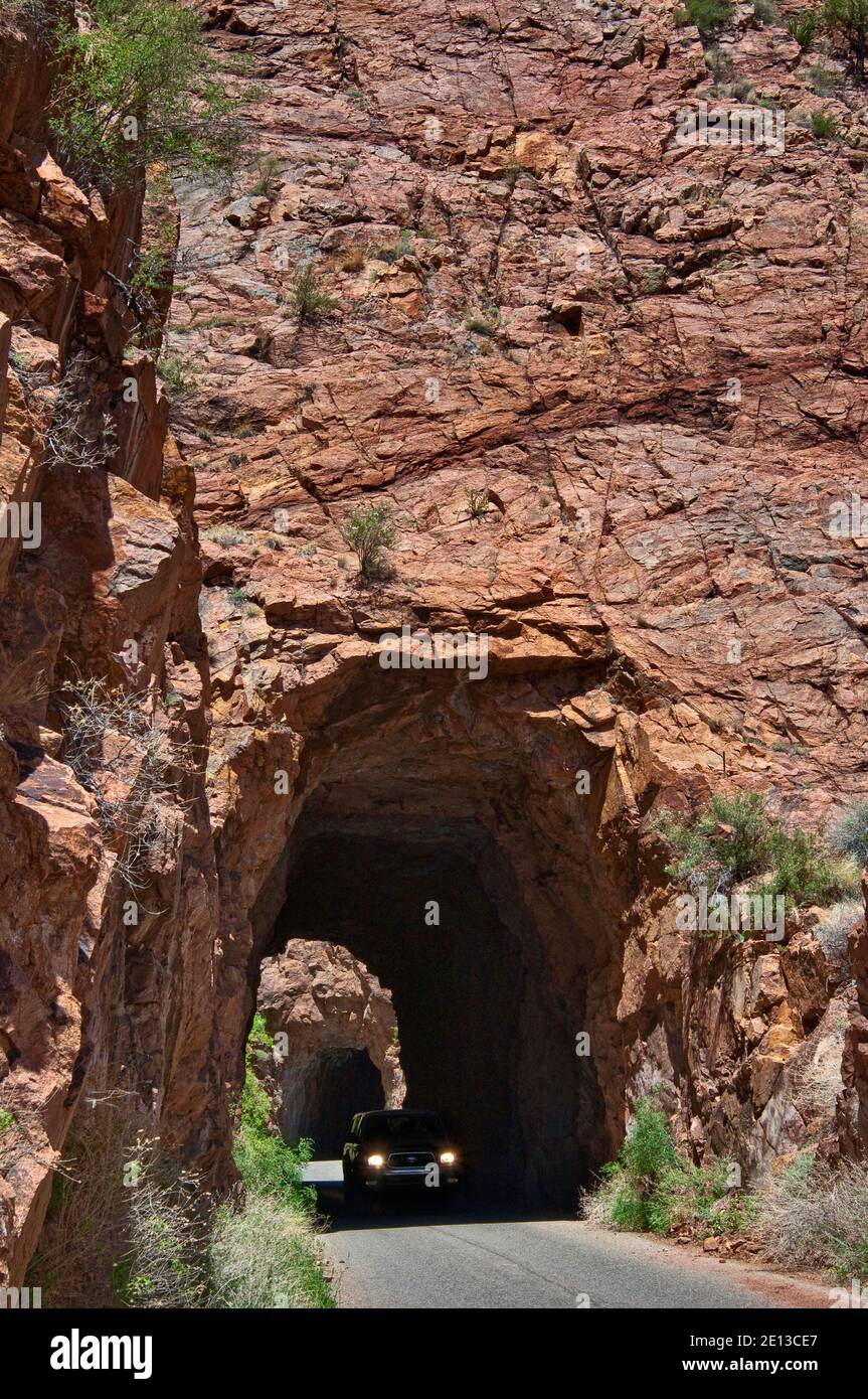 Gilman Tunnels on dirt road in Jemez Mountains, near Jemez Springs, New