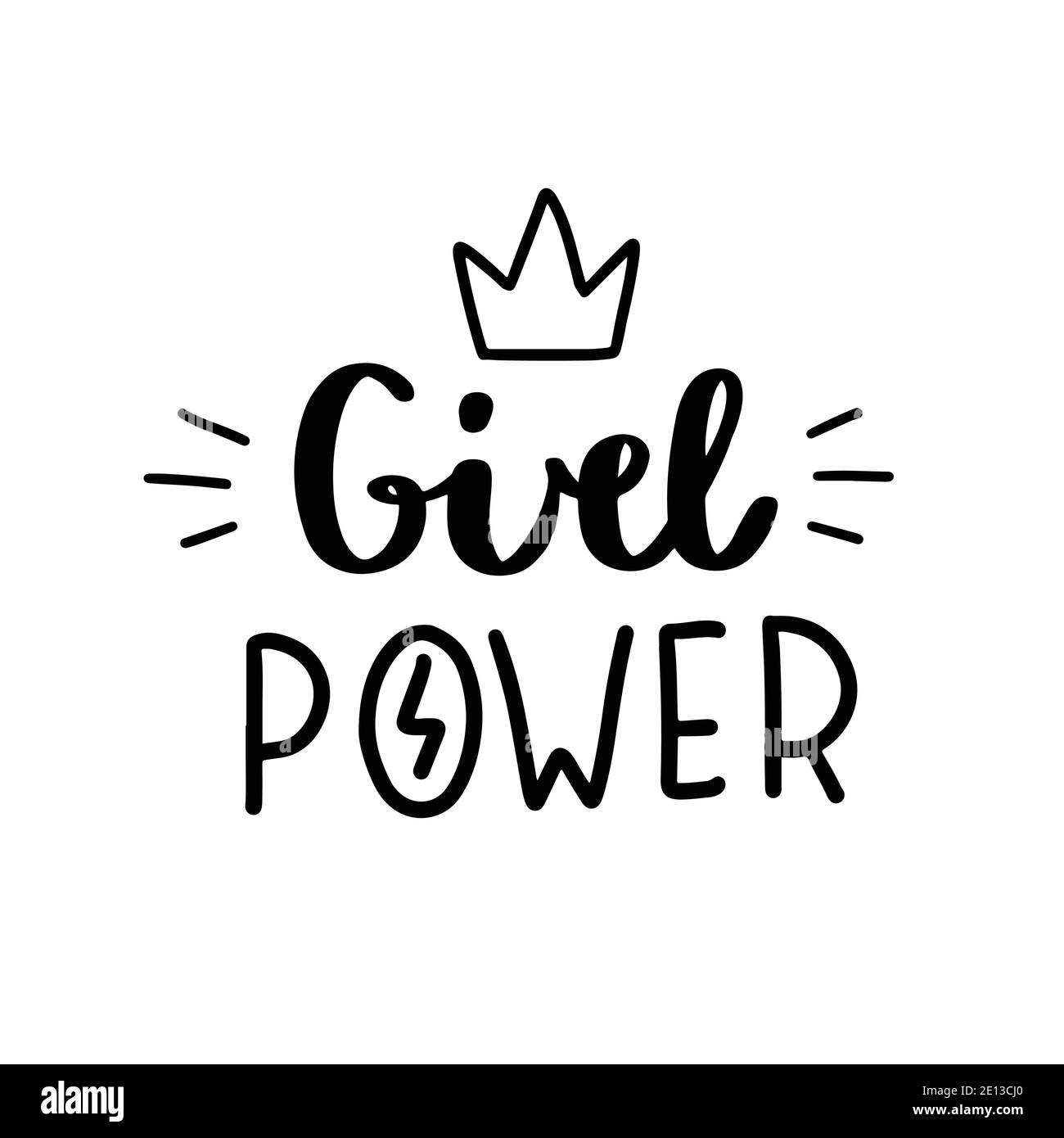 Girl power hand drawn lettering. Vector illustration Stock Vector Image