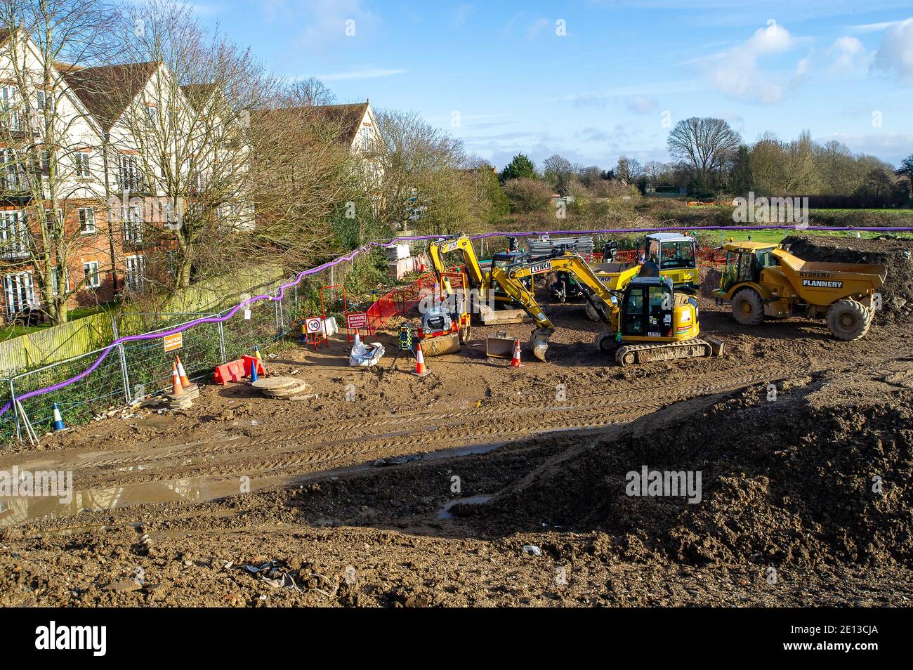 Slough, Berkshire, UK. 3rd January, 2021. The old Datchet Road bridge