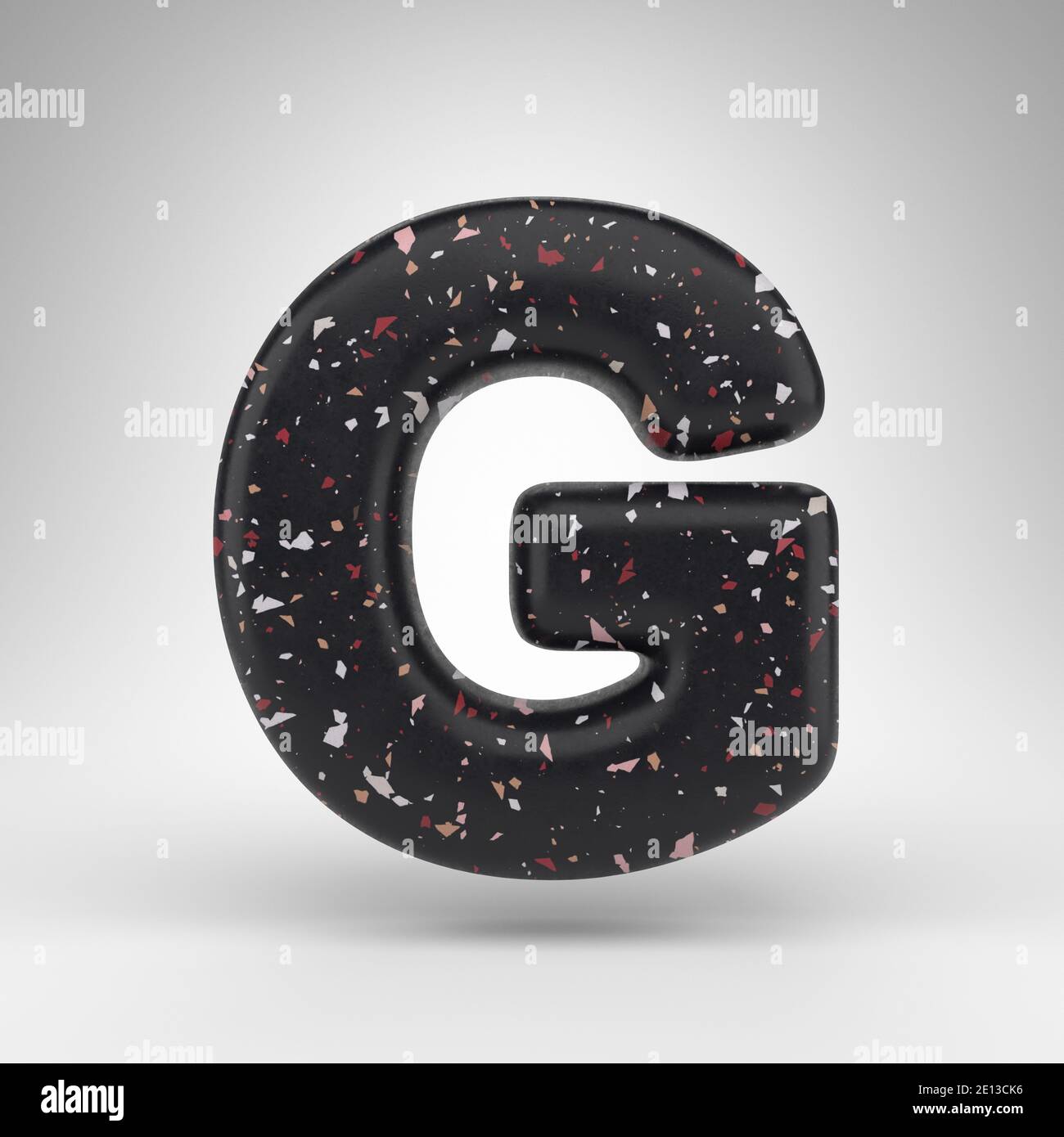 Letter G uppercase on white background. 3D rendered font with black ...