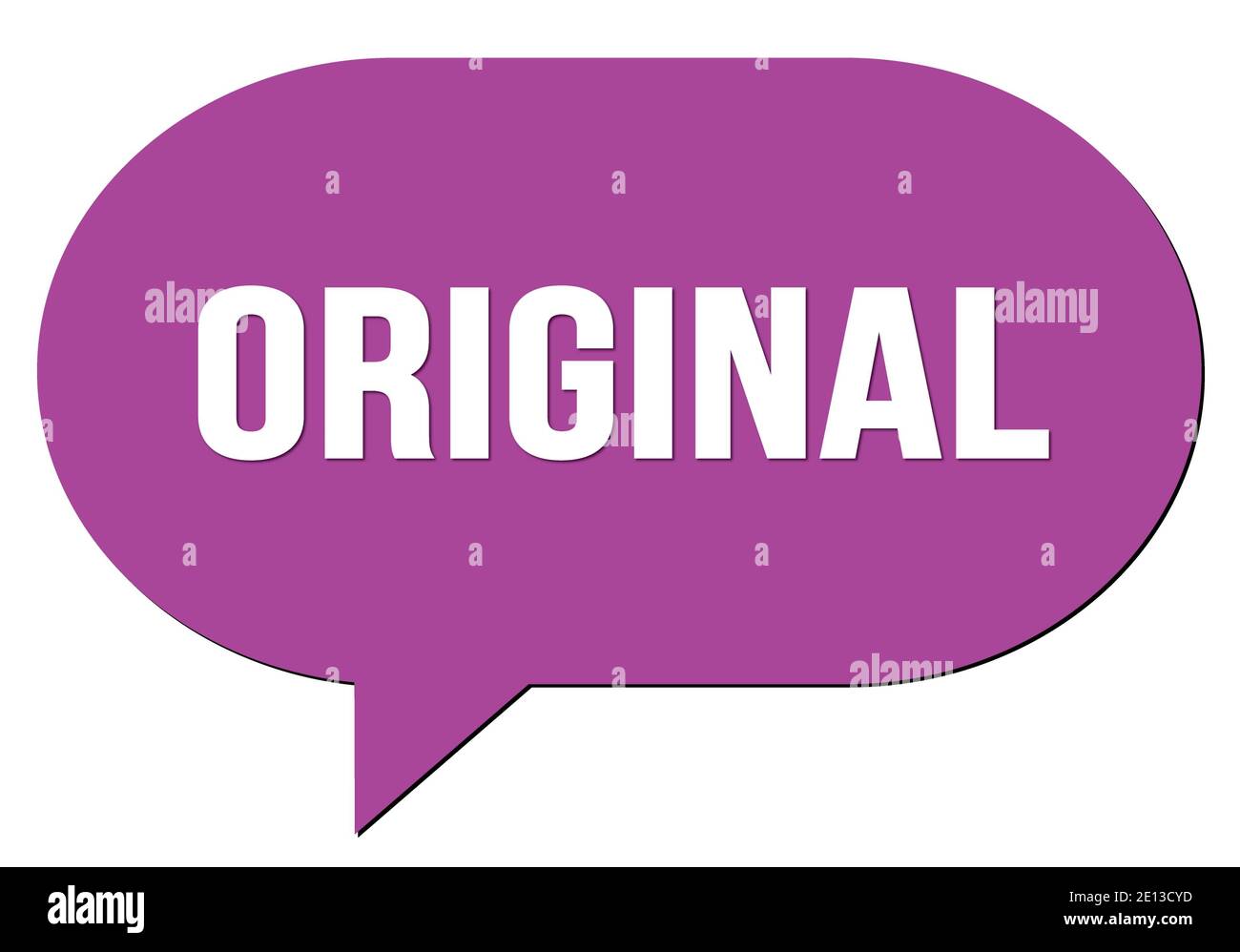 ORIGINAL text written in a violet speech bubble stamp Stock Photo - Alamy