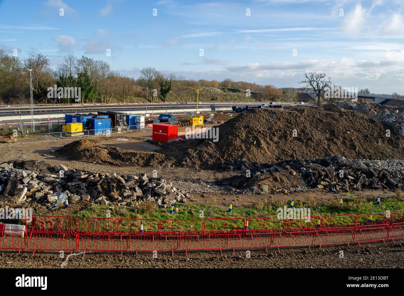 Slough, Berkshire, UK. 3rd January, 2021. The old Datchet Road bridge