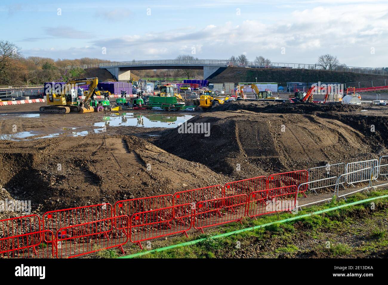 Slough, Berkshire, UK. 3rd January, 2021. The old Datchet Road bridge
