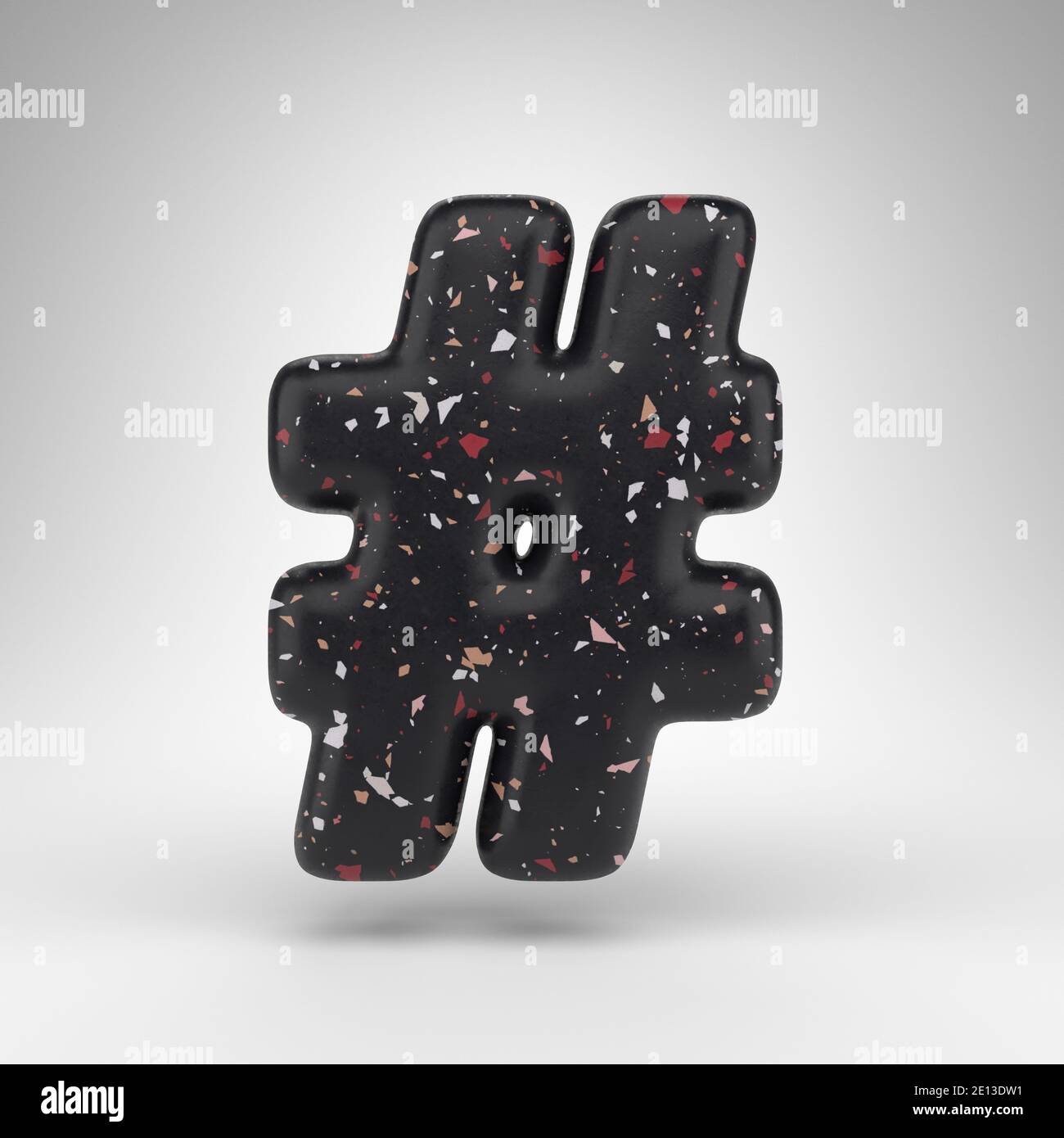 Hashtag symbol on white background. 3D rendered sign with black ...
