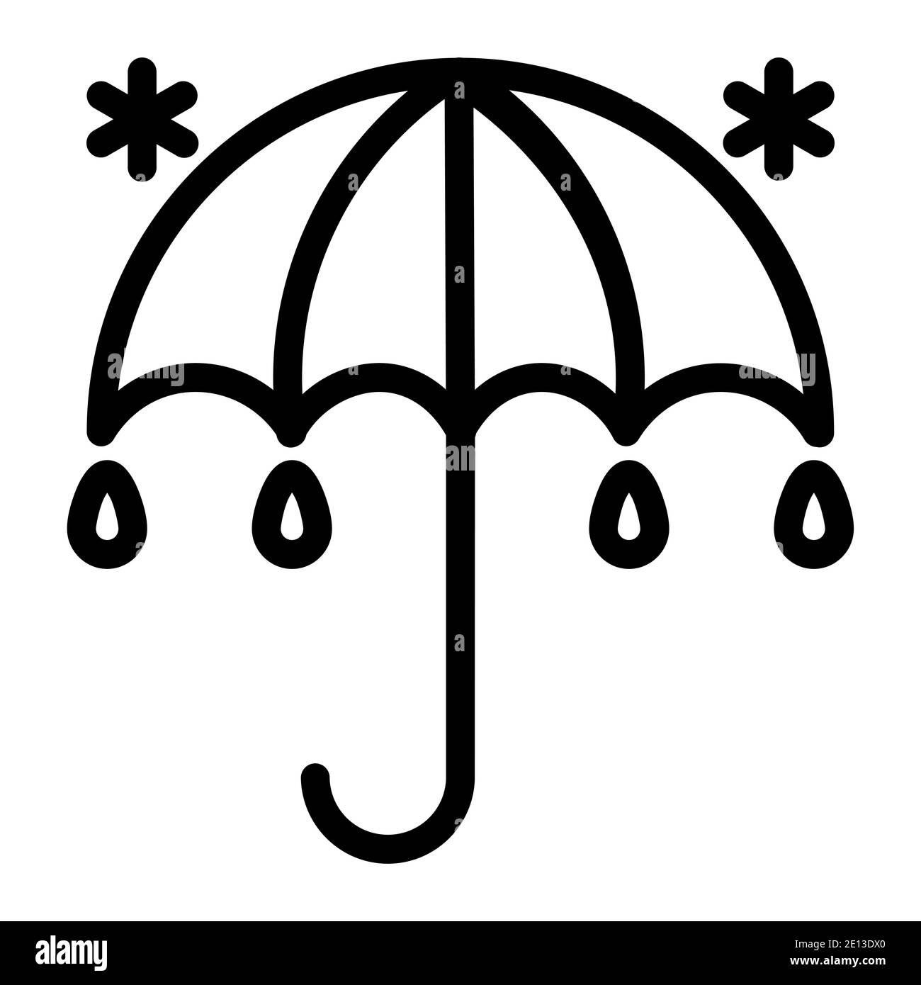 Winter Umbrella Rain Icon Vector Template Stock Vector